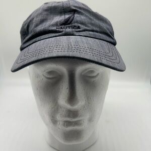 Nautica blue embroidered baseball cap hat Sz OS adjustable FLAWS
